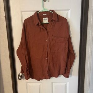 Abercrombie & Fitch Terracotta Button-Up Blouse